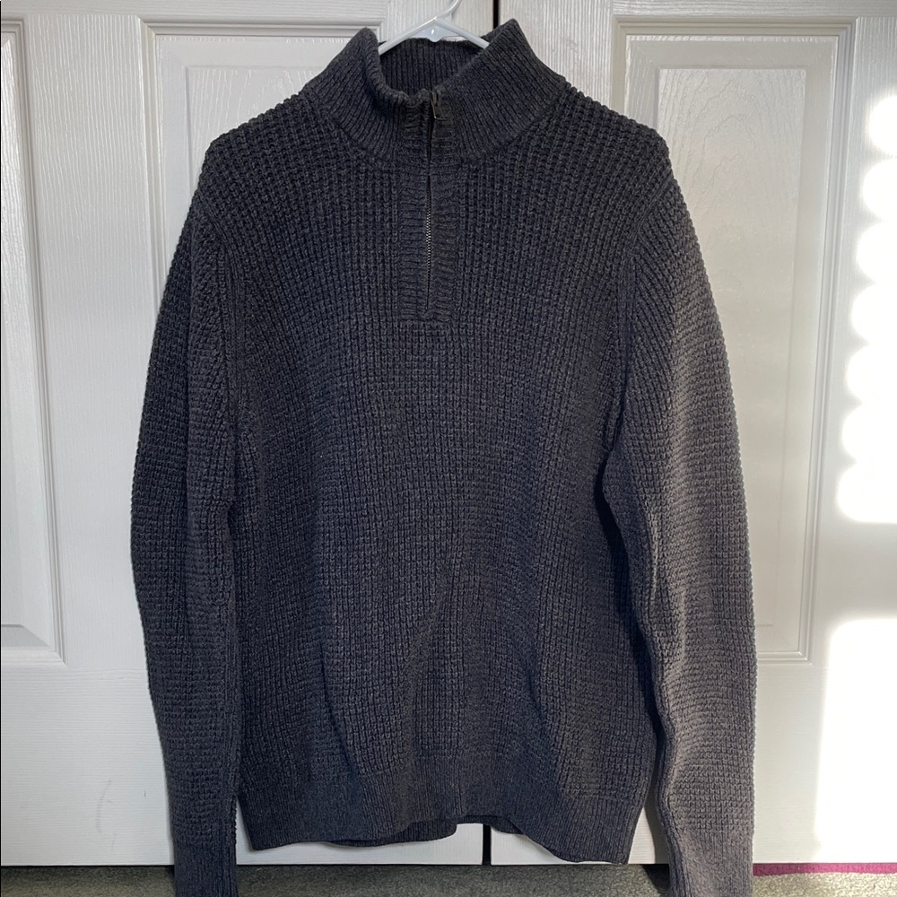 Men's LL Bean Gray Half-Zip Sweater